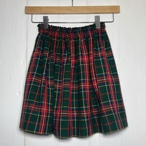 PAIO CRIPPA 🇮🇹 EUC 100% Pure Virgin Wool Christmas Tartan Plaid Elastic Skirt
